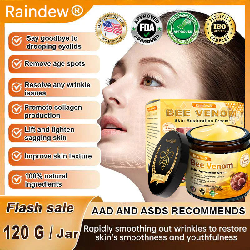 Raindew® Skin Treatment Cream Anti-aging, Hydrating, Skin Repair, Even Tone, Acne and Dark Spot Treatment, Wart and Mole Removal, Psoriasis Relief